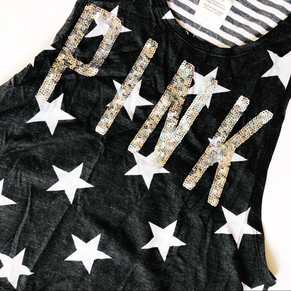 PINK Stars and Striped Crop Top
